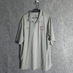 Nike Dri-Fit Central Basketball Polo Shirt 3XL Gray Short Sleeve Athletic Sports